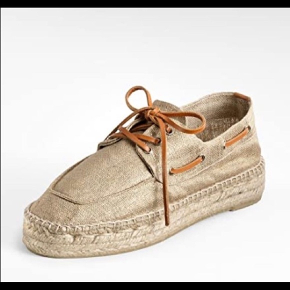 Tory Burch Shoes - Tory Burch Natural Canvas Espadrille with Tan Leather Laces